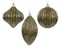 Decoris Kerstbal foam glitter 3ass IX 1 stuk