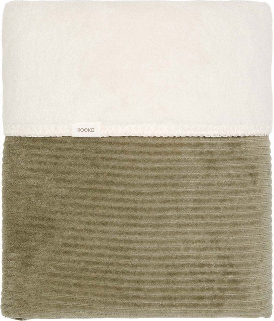 Koeka wiegdekentje teddy Vik moss 75x100