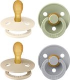 BIBS Colour Fopspeen - 6-18 mdn - 4-pack - Symmetrisch - Ivory/Sage/Vanilla/Cloud