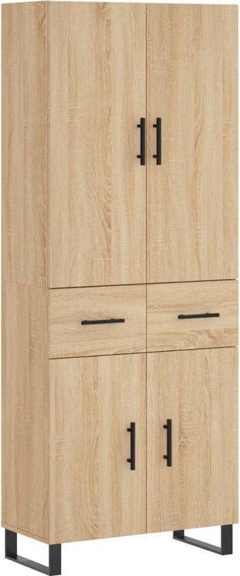 VidaXL Hoge kast 69,5x34x180 cm bewerkt hout sonoma eikenkleurig