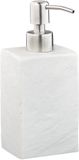 Merkloos Relaxdays zeeppompje - 200 ml - navulbaar - polyresin - rvs - wit