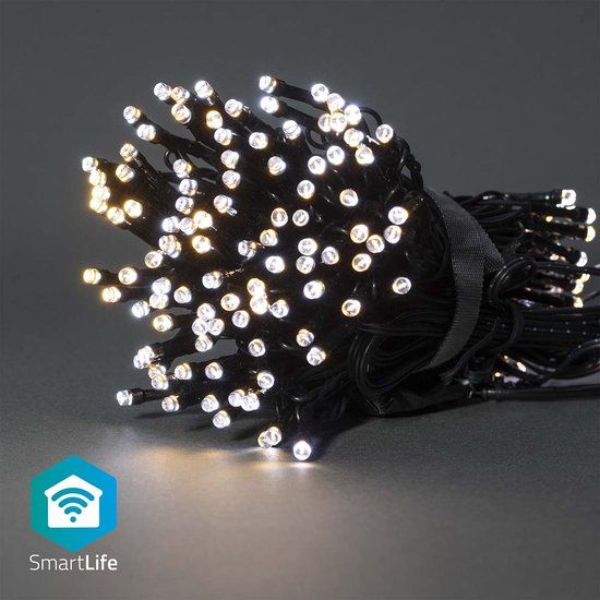 Nedis SmartLife Kerstverlichting - 200 LED's - Wi-Fi - Warm tot Koel Wit - 20m - Binnen & Buiten