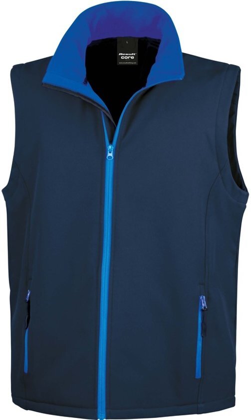 Result Softshell casual bodywarmer navy blauw voor heren - Outdoorkleding wandelen/zeilen - Mouwloze vesten L (40/52