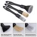 Set de 4 brosses de detailing automobile - Kit de nettoyage pour jantes, intérieur et aérateurs