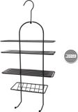Merkloos Zwart Badkamerrekje/Doucherekje 55 cm Metaal