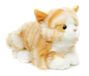 Uni-Toys Kat met stem (bruin-wit), liggend - 20 cm