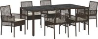 vidaXL Tuinset, 7-delig, bruin, polyrotan