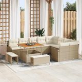 Maison Exclusive - Ensemble de jardin 12 pièces, polyrotin beige