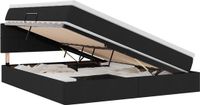 vidaXL LED opbergbed met matras Zwart 180 x 200 cm Stof