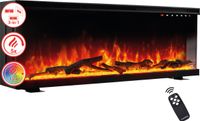 KAMINIO Elektrische haard LEA - Elektrische 3-in-1 haard met panoramaweergave, verwarming, 3D-vlameffect, 12 vlamkleuren, afstandsbediening - 42 inch