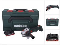 Metabo WB 18 LTX BL 15-125 Quick accu haakse slijper 18 V 125 mm borstelloos + 1x accu 4.0 Ah + metaBOX - zonder lader