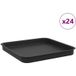 Prolenta Maison Exclusive - Plateau Carré À Fleurs 24 Pc Noir 25,5 X 25,5 X 2,5 Cm