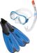 Seac | snorkelset | Set Tris Spinta | transparant silicone | Lichtblauw | maat 44/45