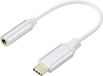 Renkforce RF-6056890 USB-C / Jackplug Adapter [1x USB-C - 1x Audio, stereo (3,5 mm aansluiting)] Wit Aluminium-stekker 0.1 m