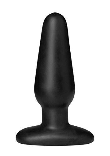 Doc Johnson - Platinum Premium TRUSKYN The Tru Plug - spits toelopende anale plug - Intrekbare lengte 10 cm, zwart, 1 stuk