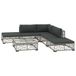 VidaXL 6-delige Loungeset met Kussens Poly Rattan Grijs