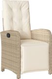 vidaXL Fauteuil de jardin réglable avec repose-pieds poly rotin beige