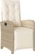 vidaXL Tuinstoel verstelbaar met voetensteun poly rattan beige
