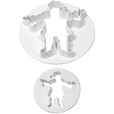 PME FC563 Kerstman-uitsteker, klein en groot formaat, kunststof, wit, 13 x 13 x 1,5 cm