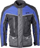 GMS-Moto Twister Neo, veste textile imperméable, Noir/Gris/Bleu, M