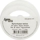 Glorex Hobby Nylon draad - wit - 0.25 mm x 50 meter