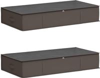 vidaXL Opbergbox met transparant bovenraam, 2 stuks, 90 liter, grijs