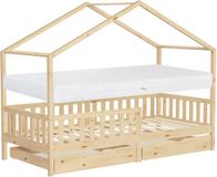ML-Design Kinderbed Huisbed 90x200 cm Naturel Dennen Hout