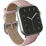 Burga Genuine Leather Band - Apple Watch | 44/45/46/49 mm / Universeel 20 mm aansluiting - Pillow Talk / Silver