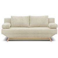 TEIJO 3-zits ombouwbank - Opbergdoos - Beige corduroy stof - L 190 x H 92 x D 84 cm
