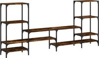 vidaXL Meuble TV - 206,5x28,5x95 cm - bois traité - chêne fumé