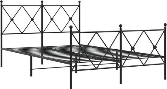 vidaXL Bedframe Metaal Zwart 120x190 cm