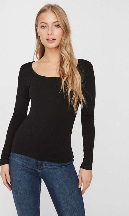 VERO MODA VMMAXI MY LS SOFT UNECK NOOS Women's T-shirt - Size M - Black