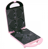 Bestron DSW271P Wafelijzer - Hartvormig - 4 Wafels - 780W - Zwart/Roze