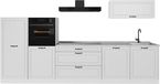 Vicco Complete keukeneenheid R-Line, Wit landelijk/Wit, 340 cm marmer werkblad