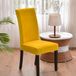 Chaise en velours sans marque, lot de 4, extensible, housse de chaise douce, protecteur de chaise lavable pour maison, hôtel, banquet, jaune, 4 pièces