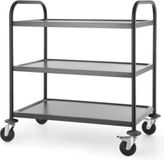 Hendi Serveerwagen - 3 bladen - Mat Zwart - 91x59x(H)95cm