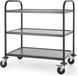 Hendi Serveerwagen - 3 bladen - Mat Zwart - 91x59x(H)95cm