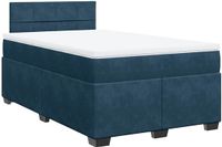 vidaXL Boxspringbed met matras, donkerblauw, 120x190 cm, fluweel