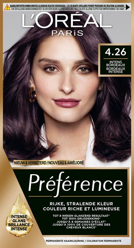 L'Oréal Préférence 4.26 Tuscany - Permanente Haarkleuring