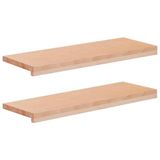 vidaXL Trapmatten 2 st Naturel 70 x 30 x 2 cm Massief beukenhout