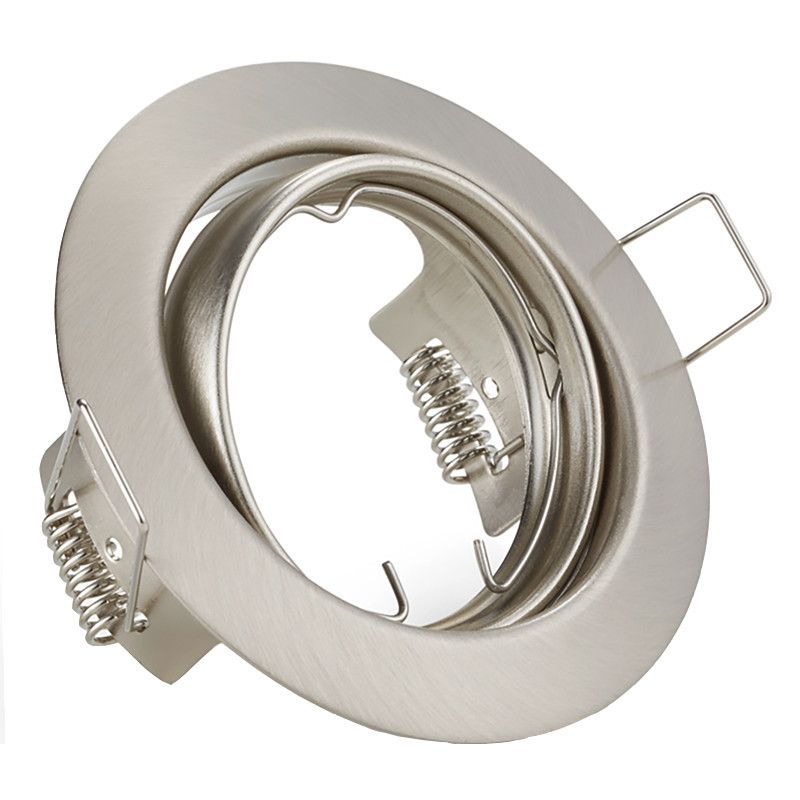 BES LED Spot Armatuur GU10 - Trion - Inbouw Rond - Mat Nikkel Aluminium - Kantelbaar Ø83mm