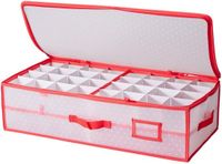 Boîte de rangement pour boules de Noël - Rouge - 65 x 33 x 18 cm