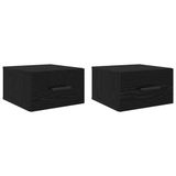 vidaXL Nachtkastje - 2 stuks - 35 x 35 x 20 cm - Bewerkt hout - Zwart Eiken