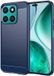 Techsuit Hoesje geschikt voor HONOR X8c - Carbon Silicone Back Cover - Blauw