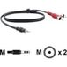 Kramer Electronics C-A35M/2RAM-50 audio kabel 15,2 m 3.5mm 2 x RCA Zwart