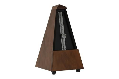 Wittner Metronoom Taktell Piramidevorm Systeem Maelzel Serie 800 - Massief houten behuizing - Zonder bel - Walnoot mat - Mechanisch opwindbaar - Geen batterijen nodig - Made in Germany
