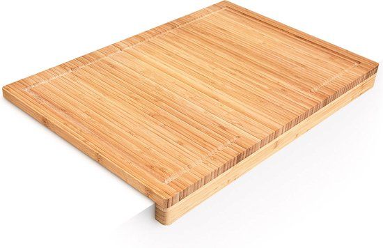 Relaxdays Snijplank bamboe - Rechthoekig - Met sapgeul - 56x38x5 cm