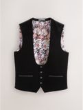 Next - Heren - Signature gilet van Italiaans Pontoglio fluweel - Zwart