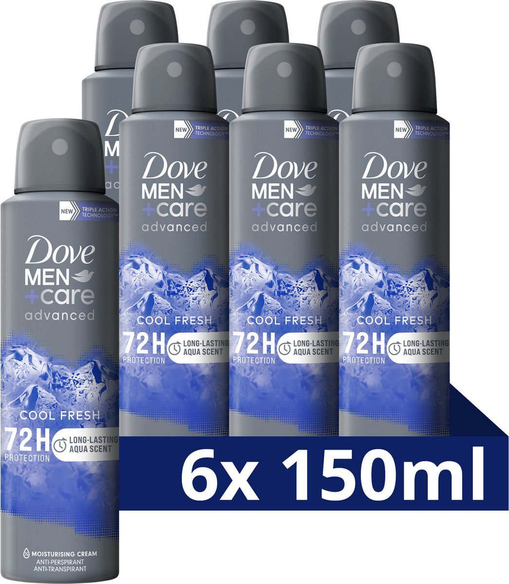 Dove Men+Care Men+Care Advanced Cool Fresh Anti-Transpirant Deodorant Spray - 6 x 150 ml - Voordeelverpakking