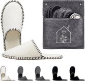 Relaxdays Pantoffels - 6 paar - Huis - Vilt - Beige/Lichtbruin - Maat 36-45